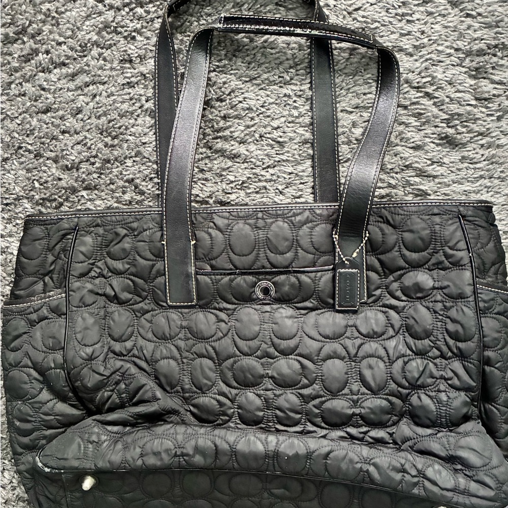 Coach Black Quilted Tote Bag